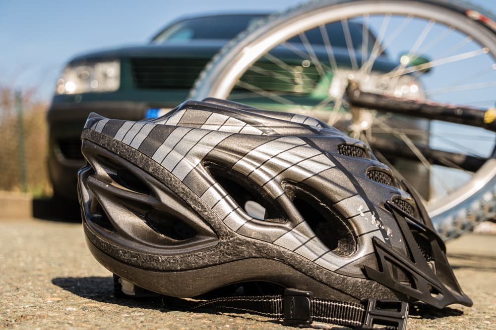 collision between bicycle and car